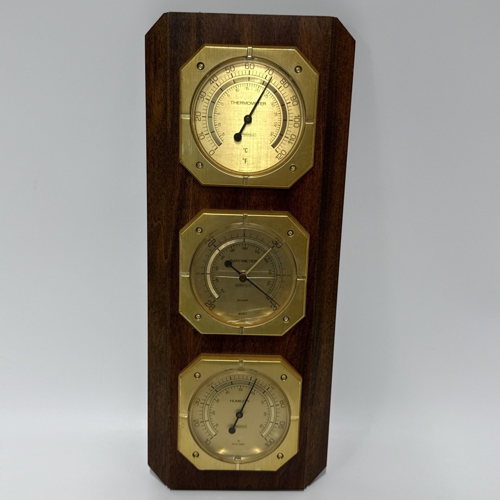 Vintage Springfield Weather Station Wall Hanger 15.5" Unsure Of Accuracy